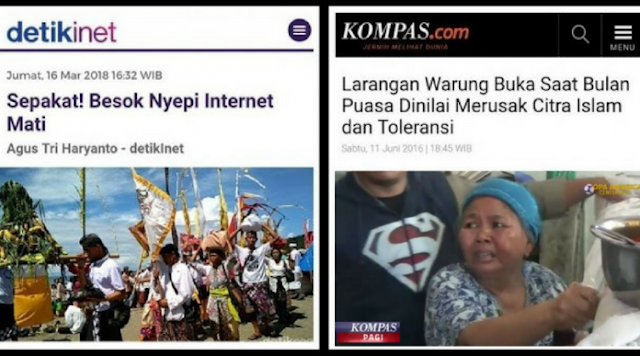 Internet Mati Saat Nyepi = TOLERAN, Penutupan Warung Siang Hari Selama Ramadhan=Intoleran