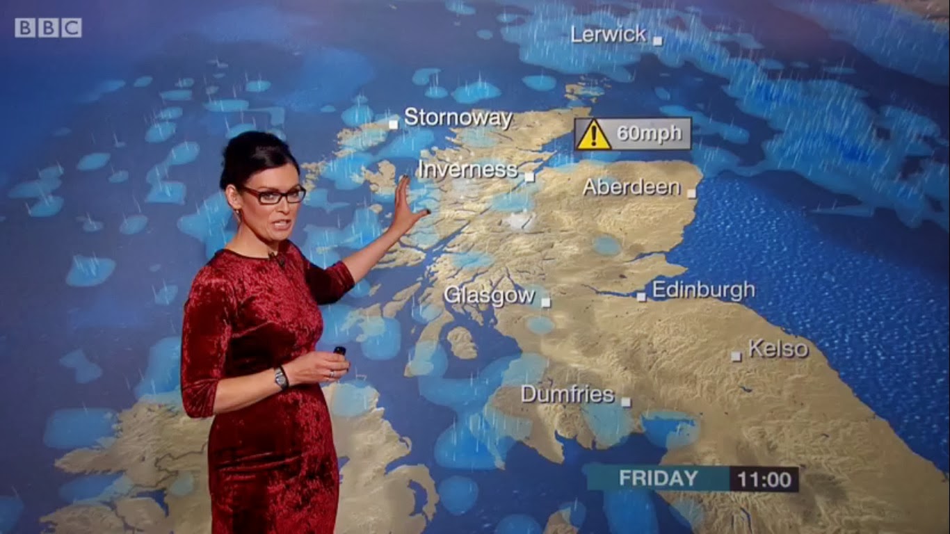 UK Regional News Caps Judith Ralston BBC Reporting Scotland Weather