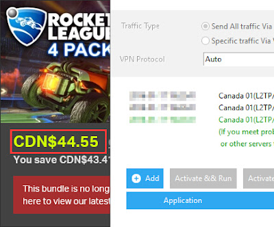  comprar a Rocket League a 7.15 euros con el VPN