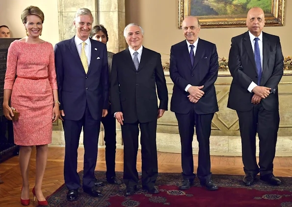 Queen Mathilde met with Brazil's President Michel Temer at Itamaraty Palace NGO Kiyo in Rio de Janeiro