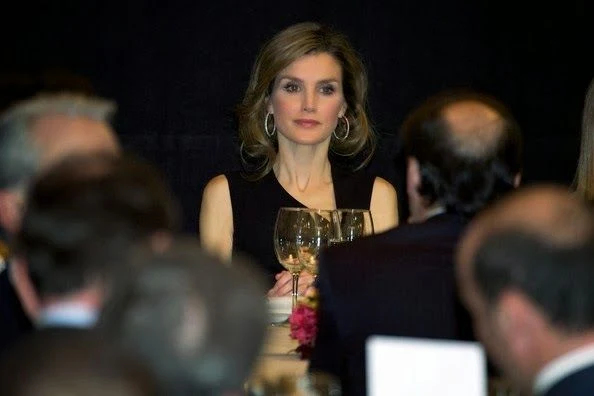 Prince Felipe and Princess Letizia attended the Dinner Tribute to Mr. Enrique V. Iglesias at Casa de America