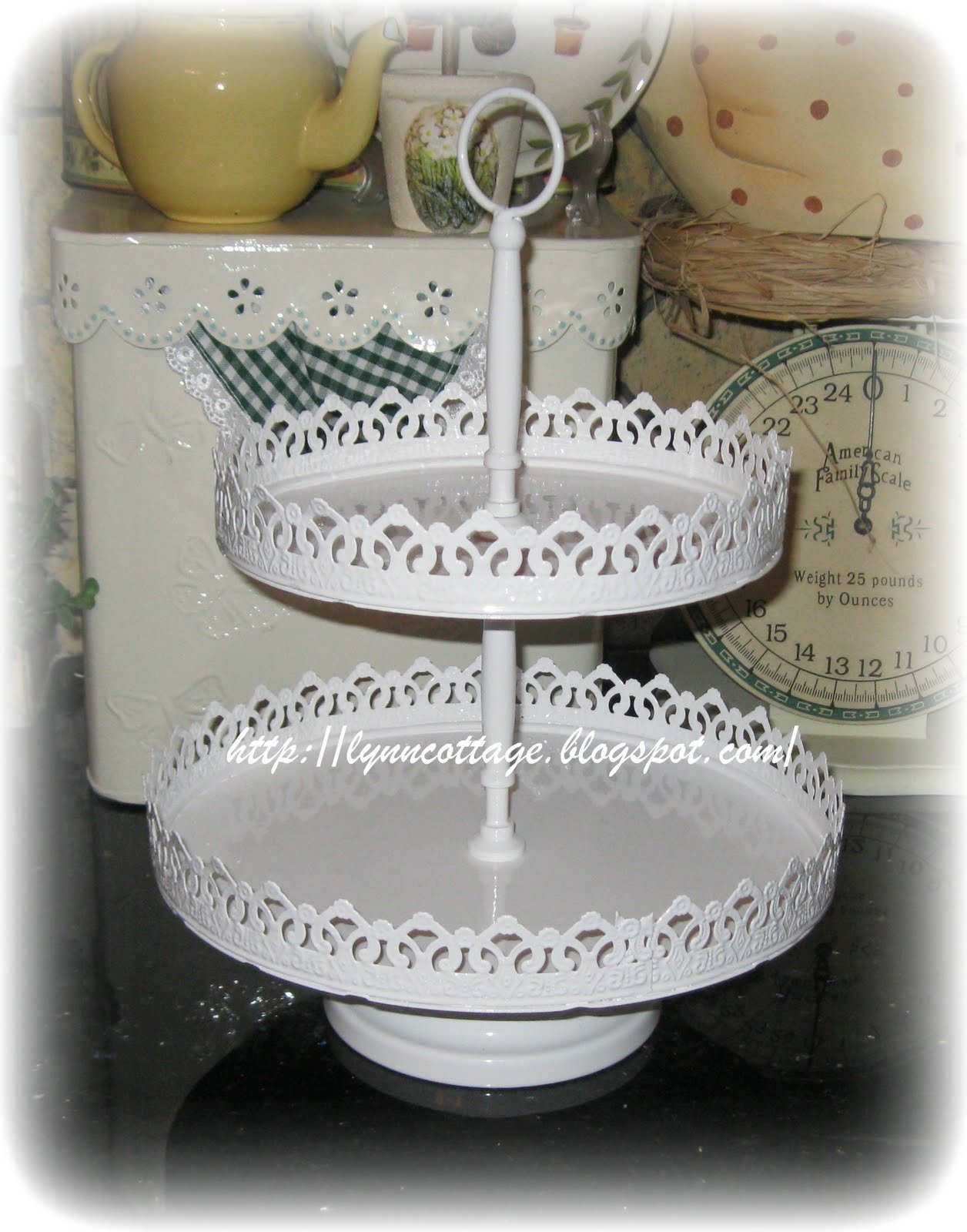 lynn's cottage METAL CAKE STAND...........