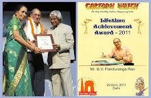Felicitated by Life time Achievement Award at Cartoon Fetival, New Delhi