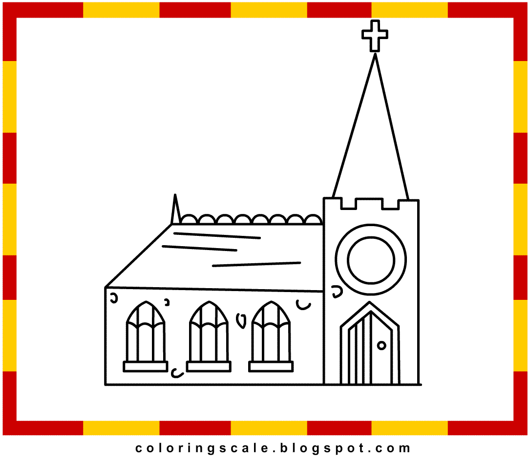 Coloring Pages Printable for kids: Church Coloring pages for kids