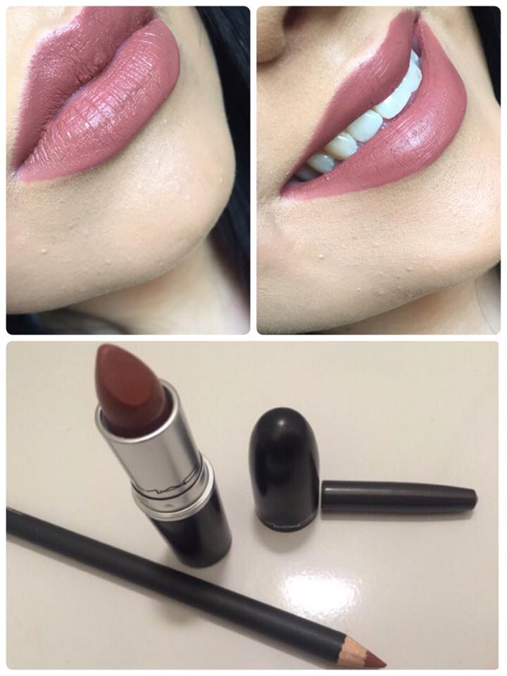 Ellie St Romaine MAC Taupe Lipstick & Spice Lip Pencil
