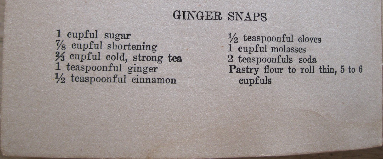 Apron History Cookbook ProjectGinger Snaps