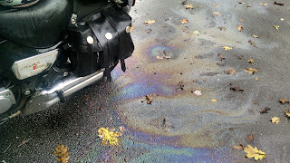 Oil slick on pavement around Hades