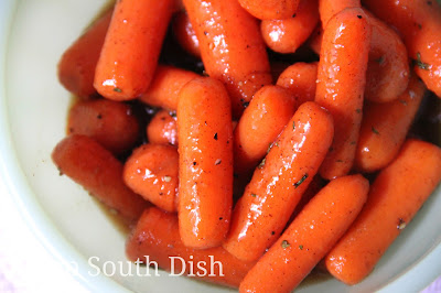 Baby carrots made with a traditional butter and brown sugar glaze.