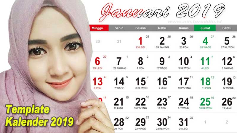 Free Download Template Kalender 2019 Indonesia And Jawa Pdf Cdr Ai