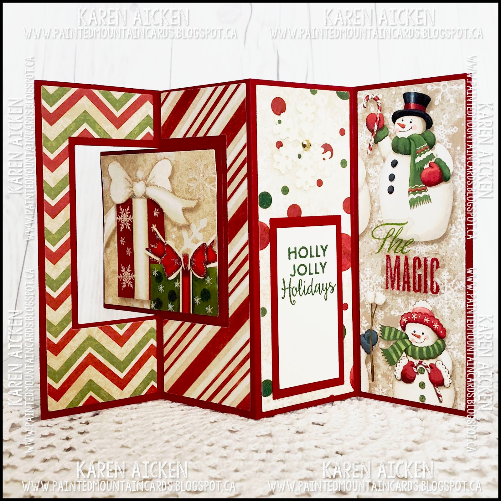Painted Mountain Cards Holiday Package Lever Card and Bonus Flat Card