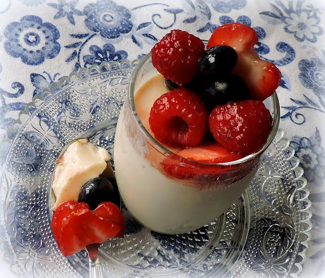 Simple Panna Cotta with Mixed Berries