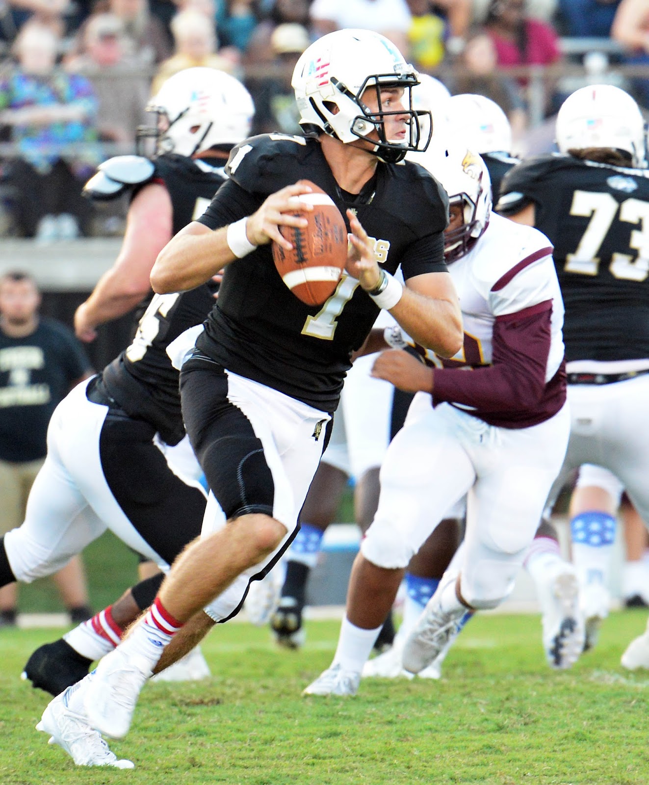 ne fb nemccvspearlriver5 northeast mississippi community college quarterback mason cunningham 7 looks for an open receiver during action in the first ne fb nemccvspearlriver5 northeast mississippi community college quarterback mason cunningham 7 looks for an open receiver during action in the first