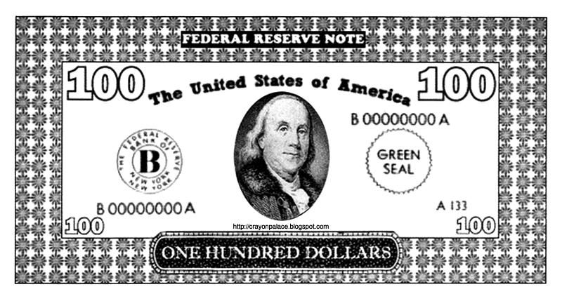 Crayon Palace Printable Fifty And One Hundred Dollar Bills