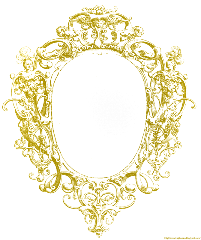Wedding Banns Oval Frames With Court Ladies