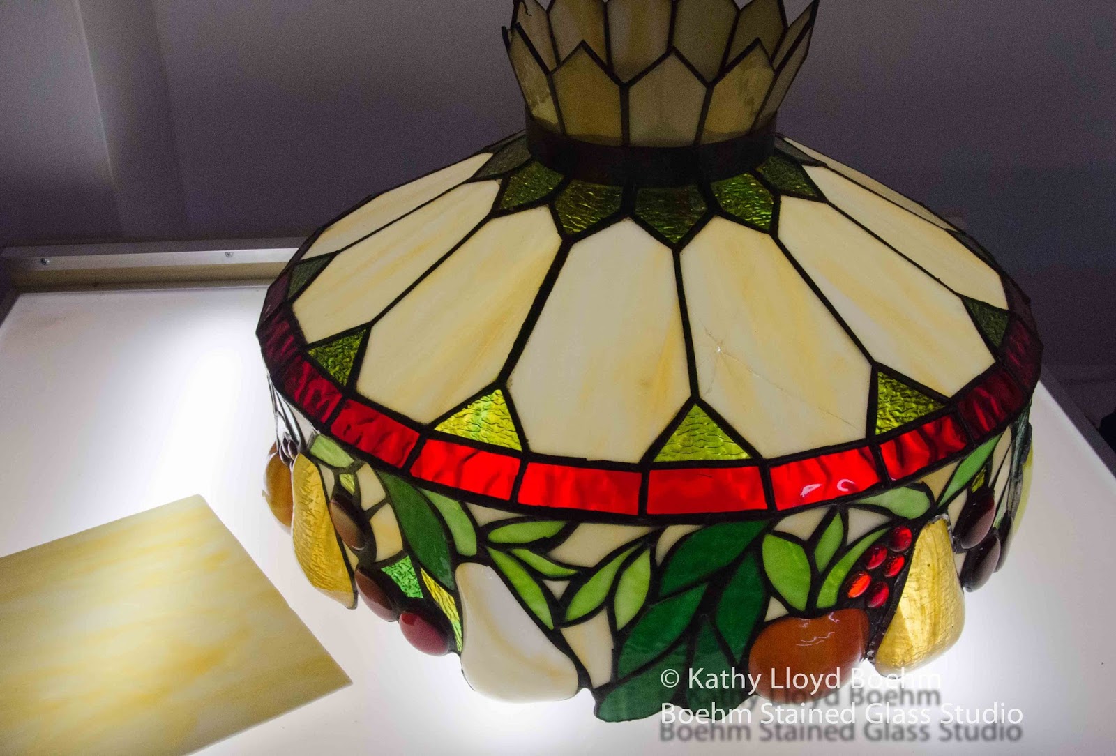 Boehm Stained Glass Blog Stained Glass Fruit Lamp Repair 9
