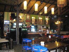 Interior of the restaurant, including the bar