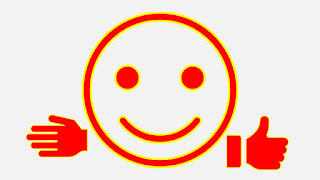 Is Happiness the Meaning of Life? Image of smiley face and thumbs up icon.