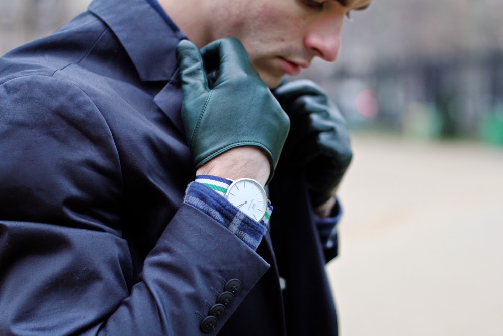 Blog Mode Homme Dandy Jack and Jones Blazer Chemise Aigle Shirt Asos Chino Pants Maison Fabre GLoves Brogue Boots Crampon Montre Daniel Wellington Watch Pochette Square