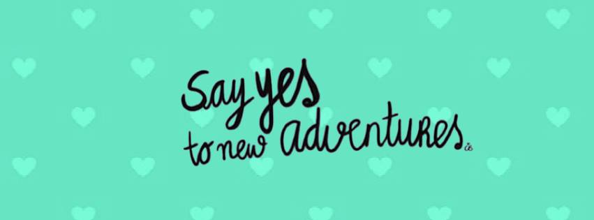 facebook cover "say yes to new adventures" turquesa corazones / hearts turquoise