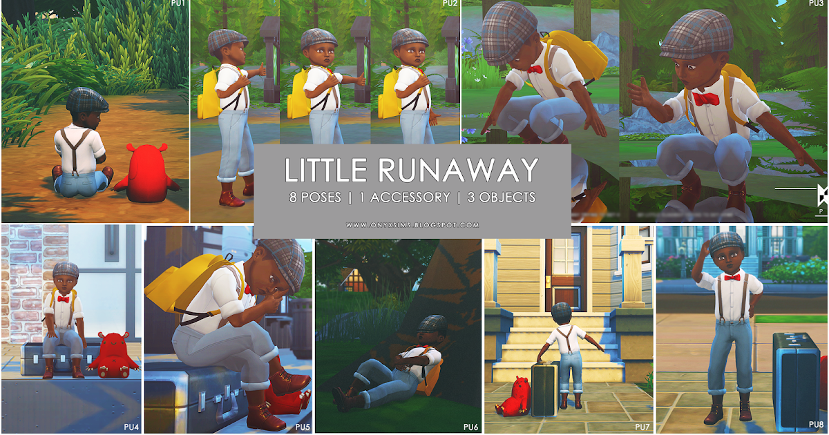 Sims 4 CC's The Best Little Runaway Poses, Accessory and Objects Set