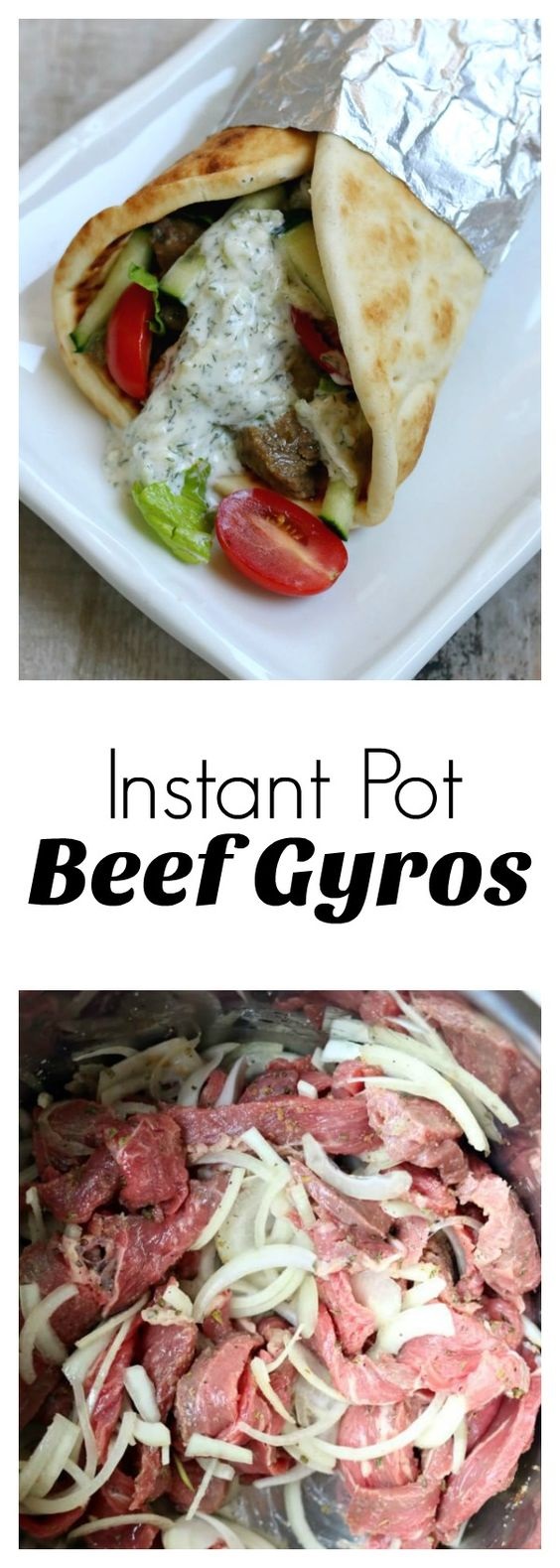 Instant Pot Beef Gyros With Tzatziki Sauce