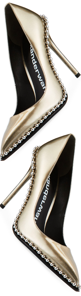 Alexander Wang Rie Studded Liquid Patent Leather Pumps
