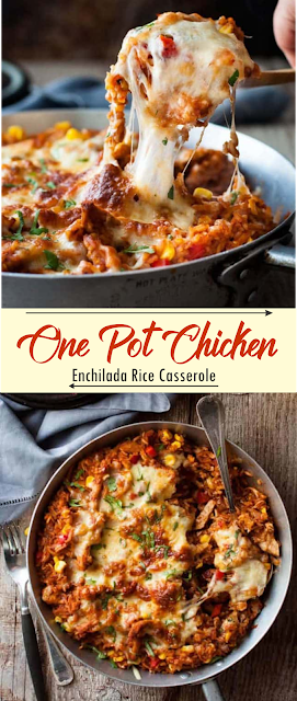 One Pot Chicken Enchilada Rice Casserole | Show You Recipes