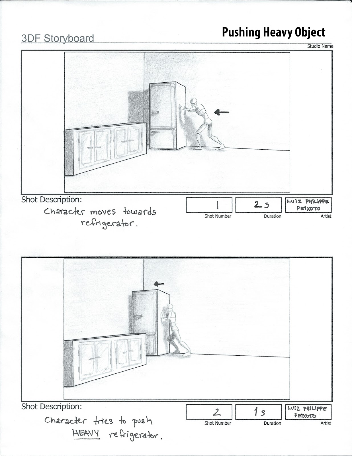 Storyboard for 6 sec animation Luiz Moreira's Tech Art