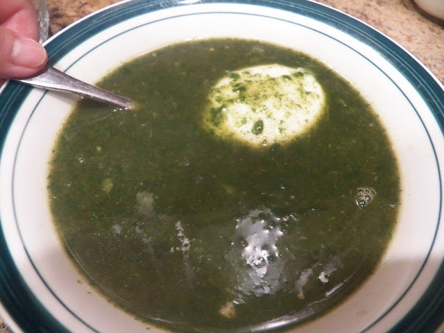 Spinach Soup with Poached Egg