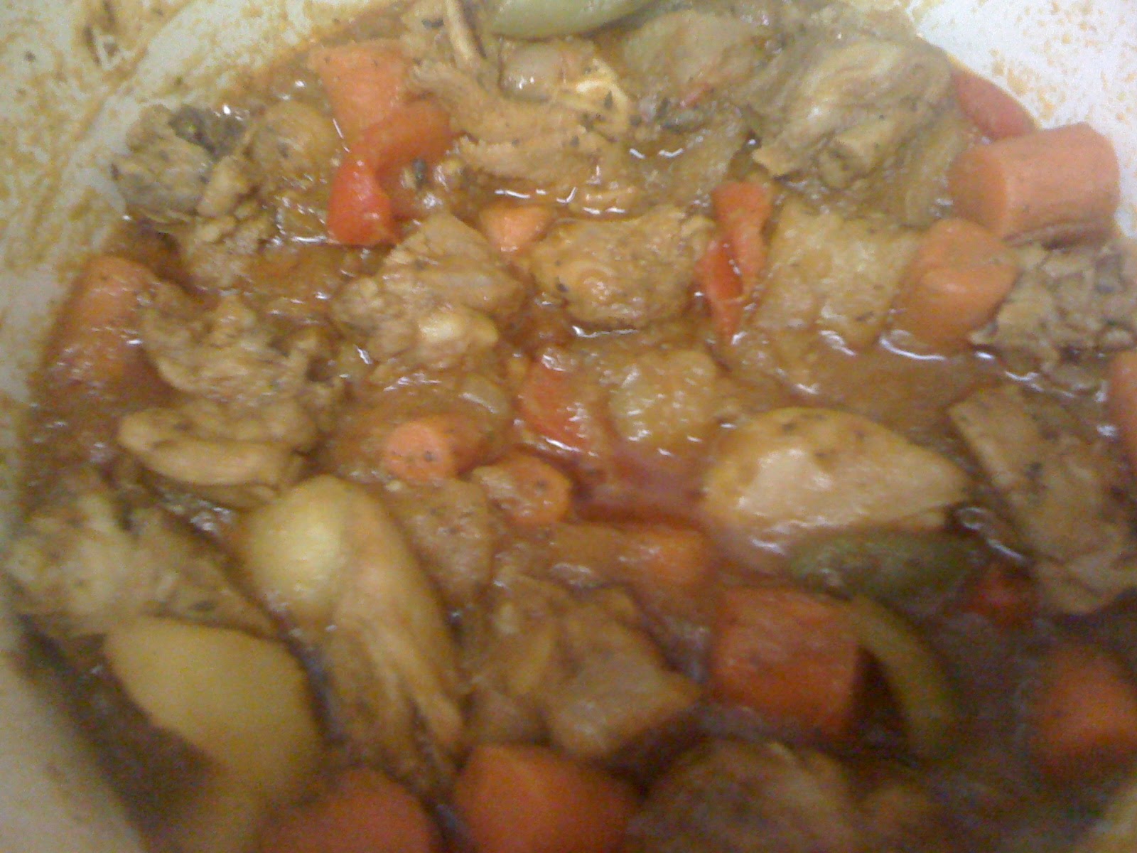 Honeymooning... with food Guyanese chicken stew...or is it stew chicken?