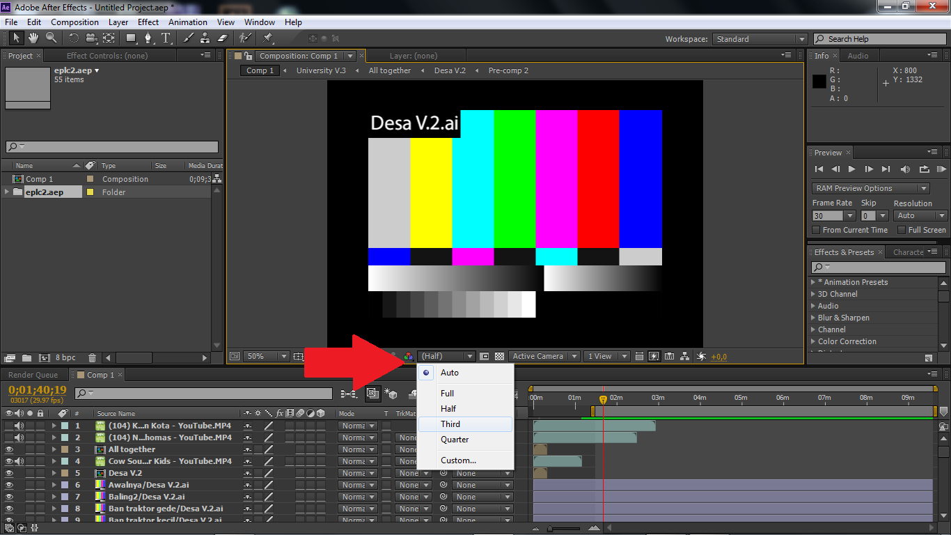 Deryzan Area Cara agar memutar Video / Ram Preview di After effects