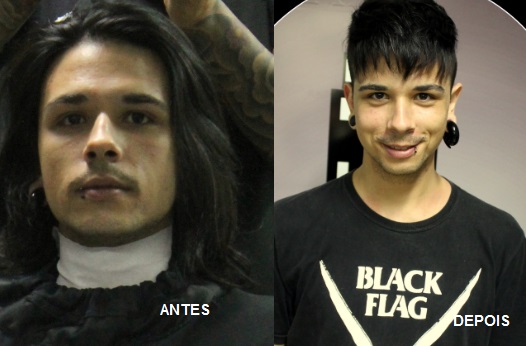 cabelo grande masculino antes e depois