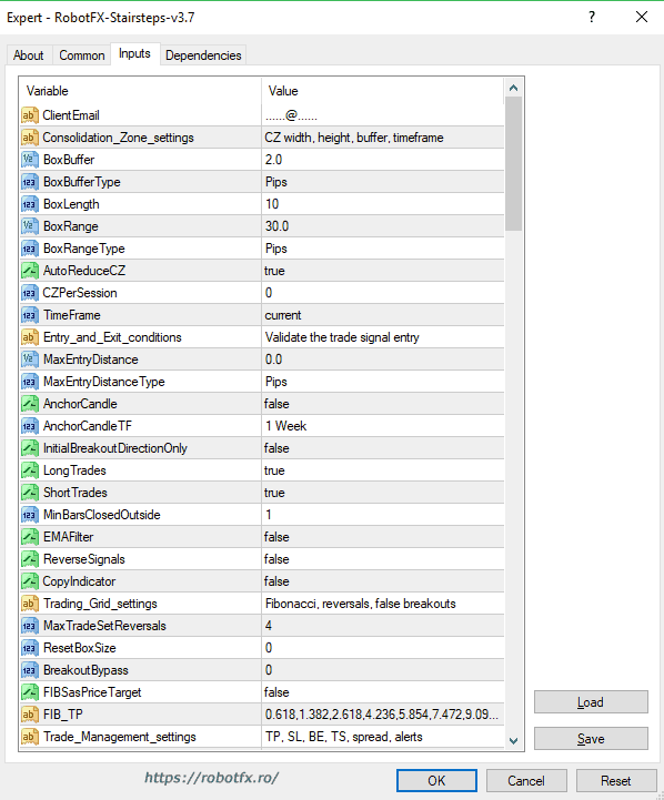 Breakout EA settings Breakout EA settings