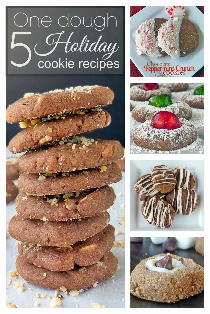 Chocolate Cookie Dough Recipe | by Life Tastes Good is one cookie dough that makes 5 different cookie recipes and a total of 10 dozen cookies from this one basic dough recipe!