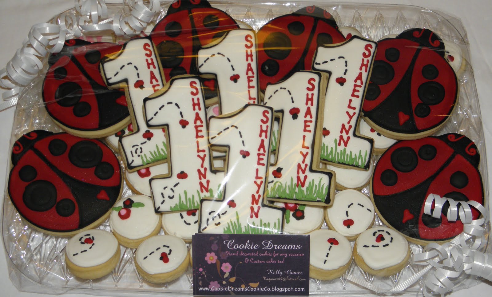 Cookie Dreams Cookie Co.: Lady Bug First Birthday Cookies!