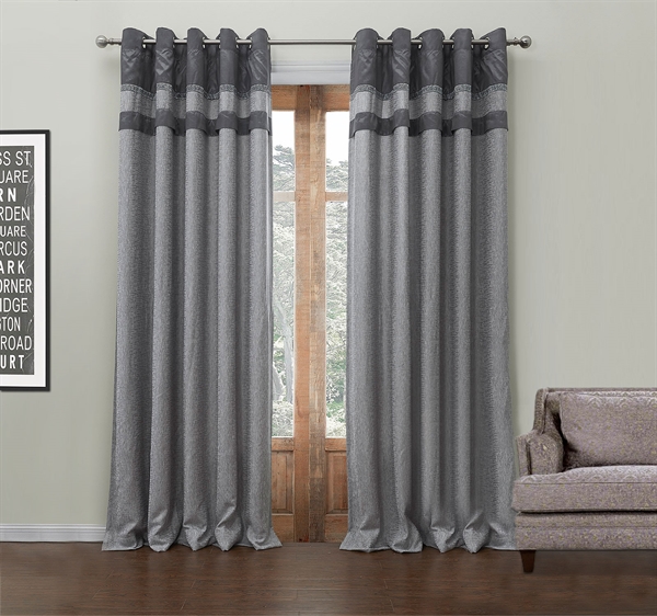 Energy Saving Curtain Modern Jacquard Polyester & Cotton Custom Curtain - 549 ( One Panel )