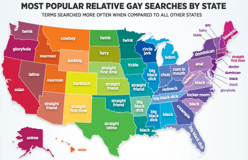 Pron Bp - The Randy Report: Pornhub Shares Most Popular Gay Porn Search Term State By  State