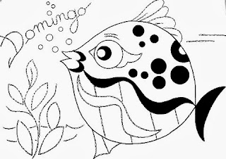 desenho semaninha do peixinho de aquario -  domingo