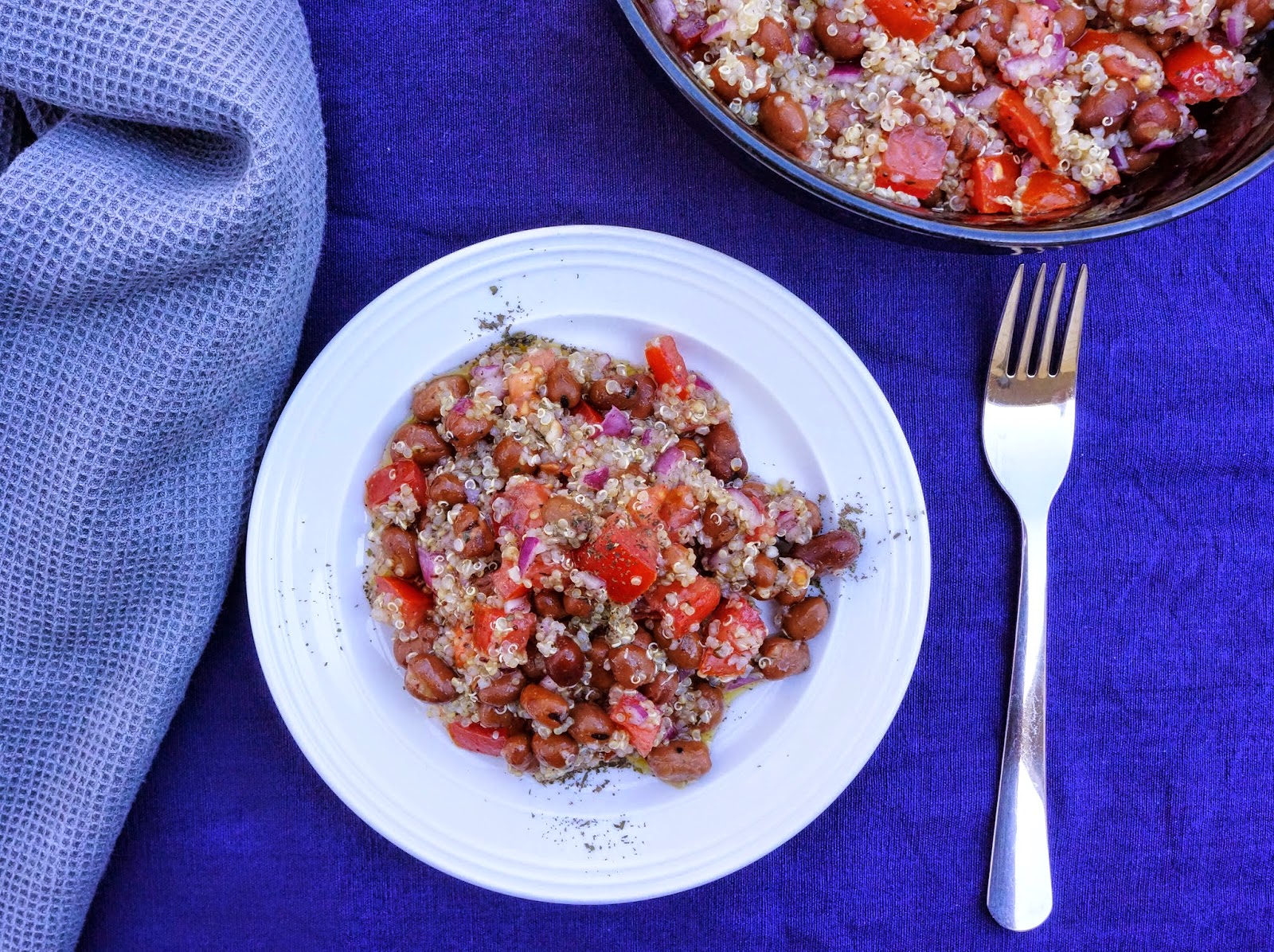 Fava bean and quinoa salad