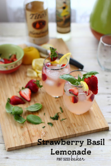 Fresh, garden grown basil and strawberries add a wonderful flavor to basic lemonade. Add some vodka for an adult Strawberry Basil Lemonade.