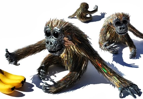 08-Orangutan-Recycled-DVD-Art-Multi-Discipline-Artist-Sean-Edward-Avery-Writer-Illustrator-Graphic-Designer-And-Sculptor-www-designstack-co