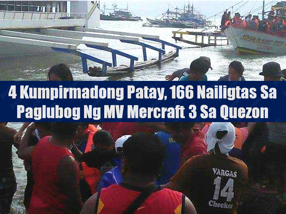 A ferry with 251 people onboard had overturned in the east coast of the Philippines according to Philippine Coast Guard (PCG).  The incident has reported number of casualties. Huge waves had caused the boat to sustain a hole and capsized off  on a stormy seas.  Local boats have already rescued some passengers near Polilio island.  Rescue boats and helicopters are sent to the area but they cannot operate well due to the severe weather condition brought about by tropical typhoon Vinta.   Senior Supt. Rhoderick Armamento, Quezon police director, said most passengers of the MV Mercraft 3 bound for Polilio island have already been rescued and accounted for based on the passenger manifest but the information is still being validated.  Sponsored Links    Rescuers are still scouring the water in search of other possible passengers in spite of being hampered by strong winds and huge waves.      Coastguard said the ferry had not been overloaded based on the records shown in the manifesto. It has 251 passengers onboard way too short for its capacity of 286 people.      Tropical Storm with international name "Tembin" (Vinta) is being anticipated to make a landfall on Friday and people travelling home for Christmas had been advised to travel earlier than usual.  However, Quezon province is not within the path of the typhoon.   Source: BBC      UPDATE* Mercraft 3 incident has confirmed 4 passengers dead and 166 passengers rescued as the search and rescue operation by the Philippine Coast Guard continous.         Advertisement  Read More:                   ©2017 THOUGHTSKOTO