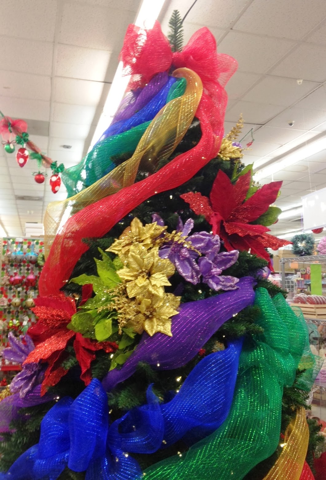 Ideas and Inspirations Rainbow Deco Mesh Christmas Tree