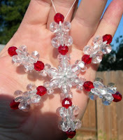Beaded crystal snowflake ornaments