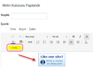 Google sites metin kutusunu yapılandır