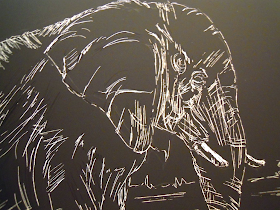 An Elephant a Day: Elephant No. 290: Scratchboard