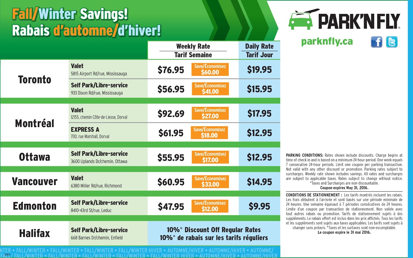 Nouveaux coupon Park N' Fly de Airmiles