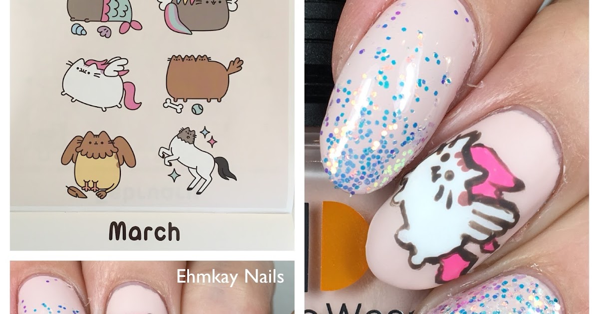 ehmkay nails: Pusheen 2018 Calendar Series Mythical Pusheen Nail Art with Born Pretty Unicorn ...
