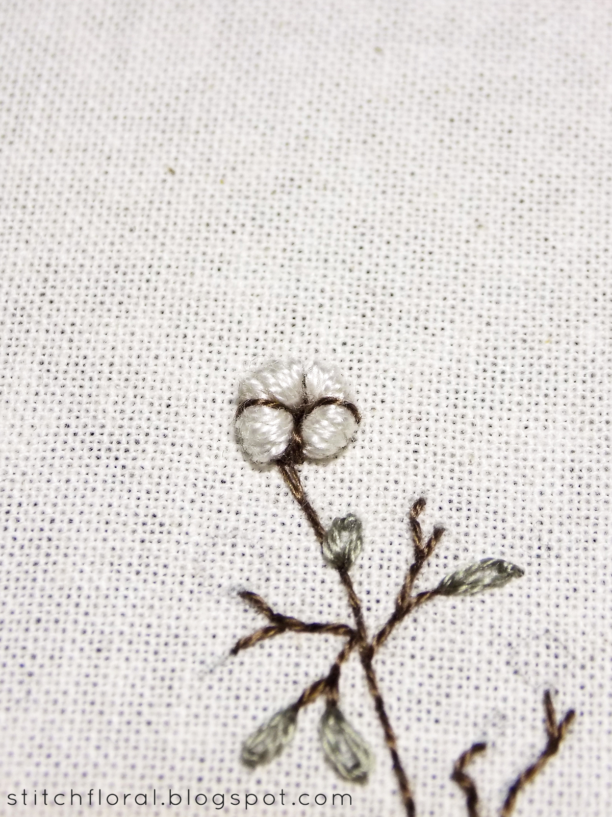 Cotton flower hand embroidery freebie and tutorial Stitch Floral