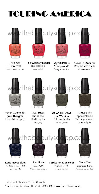 The Beauty Scoop!: OPI 'Touring America' Collection For Autumn/Winter 2011